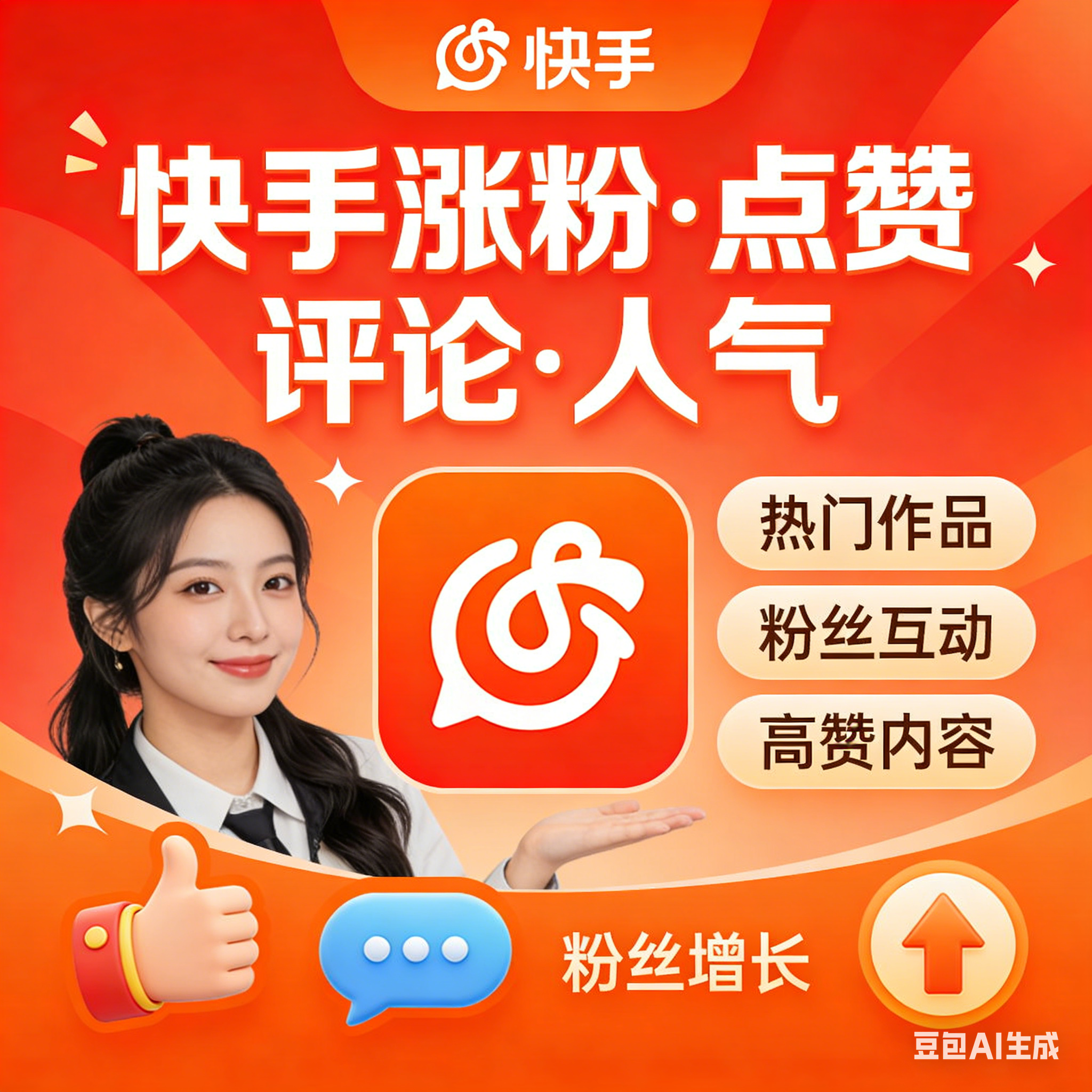 快手涨粉评论点赞人气